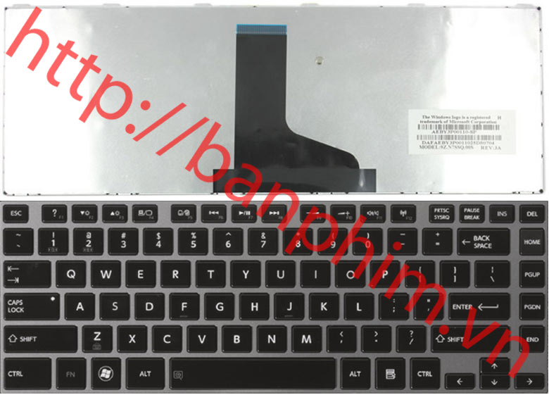 BAN PHIM LAPTOP TOSHIBA SATELLITE M840 L840 L845 L840D L845D M800 L830 L835 L800 C800 C805 C840 KEYBOARD